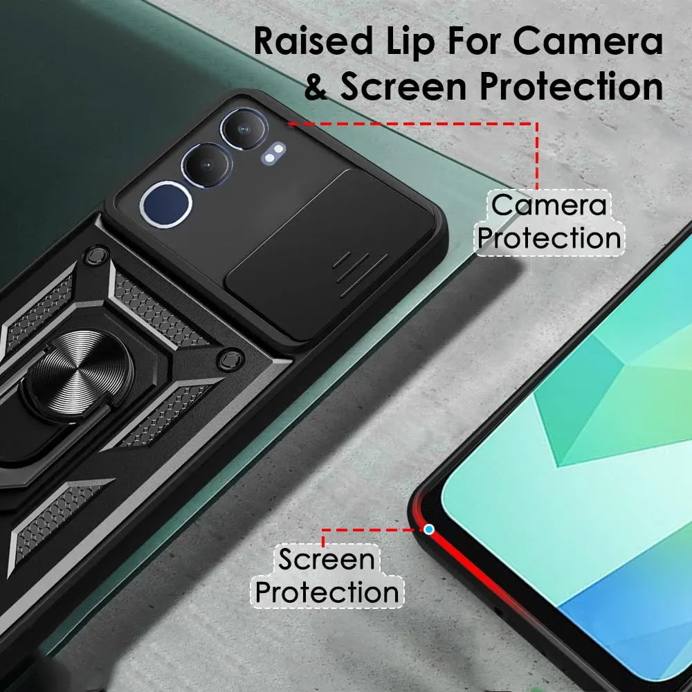 Micvir Back Cover for vivo Y29 5G (Black, Shock Proof, Polycarbonate, Silicon, Pack of: 1) — image 2 of 5
