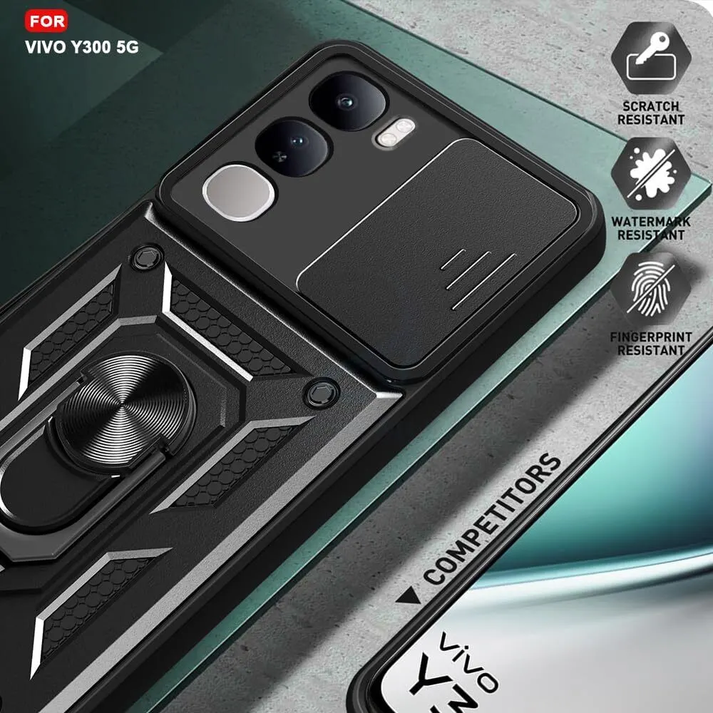 Micvir Back Cover for vivo Y300 5G (Black, Shock Proof, Polycarbonate, Silicon, Pack of: 1) — image 2 of 5