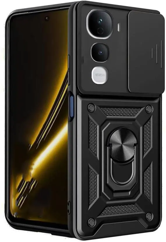 Micvir Back Cover for Vivo Y400 Pro 5G (Black, Shock Proof, Pack of: 1)
