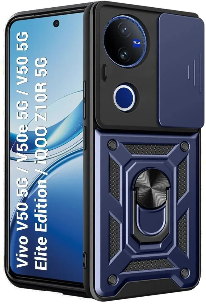 Micvir Back Cover for iQOO Z10R 5G (Blue, Shock Proof, Polycarbonate, Silicon, Pack of: 1)