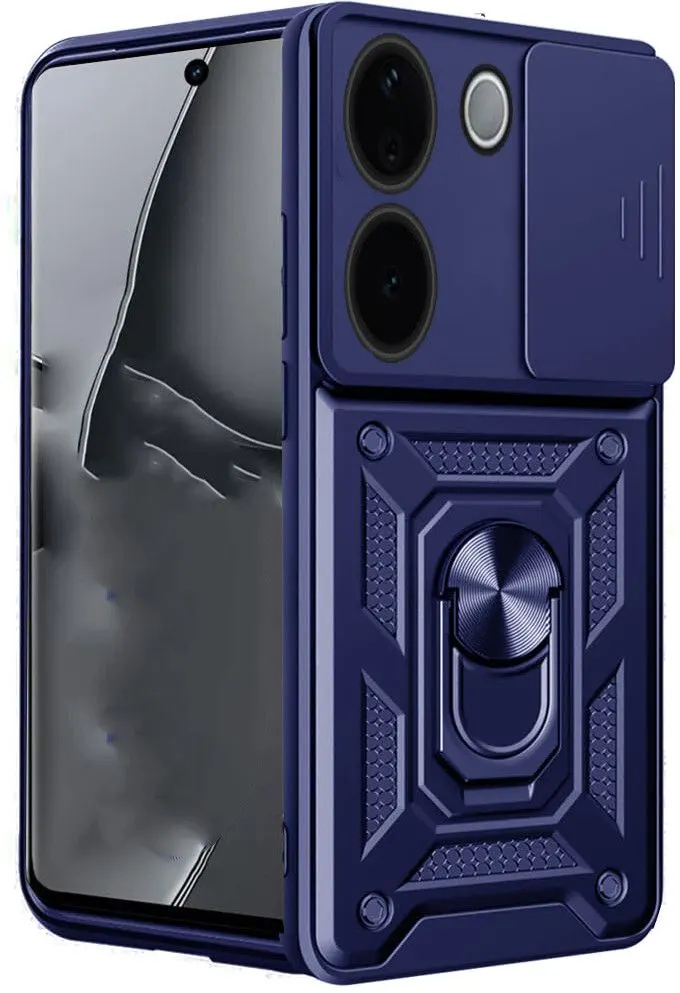 Micvir Back Cover for iQOO Z9s Pro 5G (Blue, Shock Proof, Polycarbonate, Silicon, Pack of: 1)