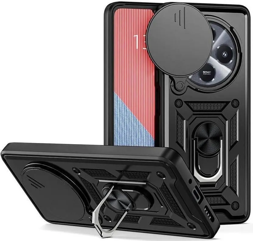 Micvir Back Cover for Redmi 14C 5G (Black, Shock Proof, Polycarbonate, Silicon, Pack of: 1)