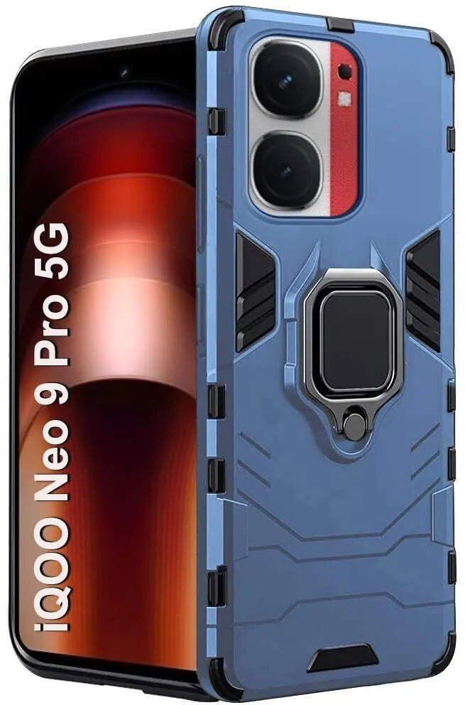 Micvir Back Cover for iQOO 9 Pro 5G (Blue, Shock Proof, Plastic, Silicon, Pack of: 1)