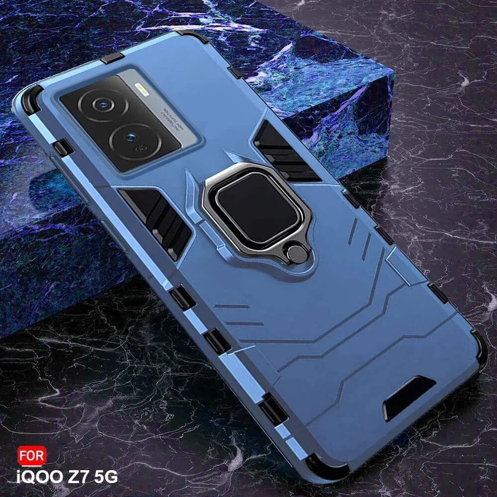 Micvir Back Cover for iQOO Z7 5G (Transparent, Blue, Shock Proof, Plastic, Silicon, Pack of: 1) — image 3 of 5