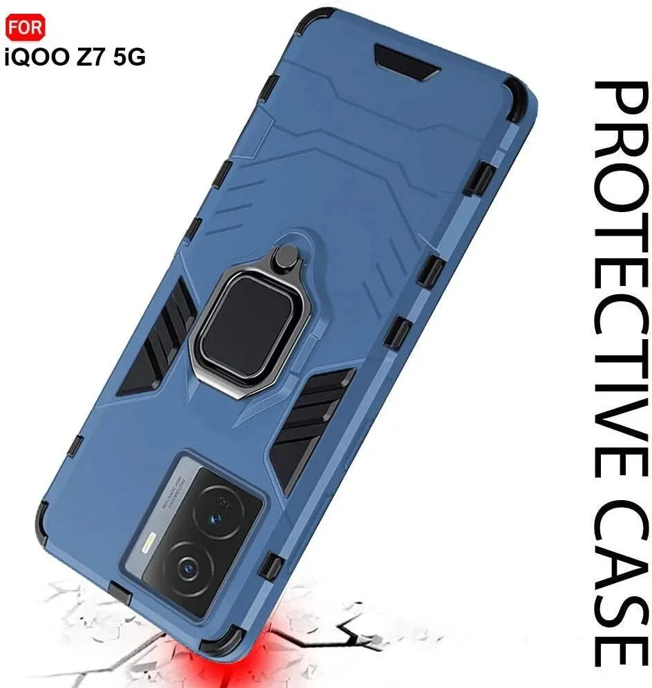 Micvir Back Cover for iQOO Z7 5G (Transparent, Blue, Shock Proof, Plastic, Silicon, Pack of: 1) — image 4 of 5