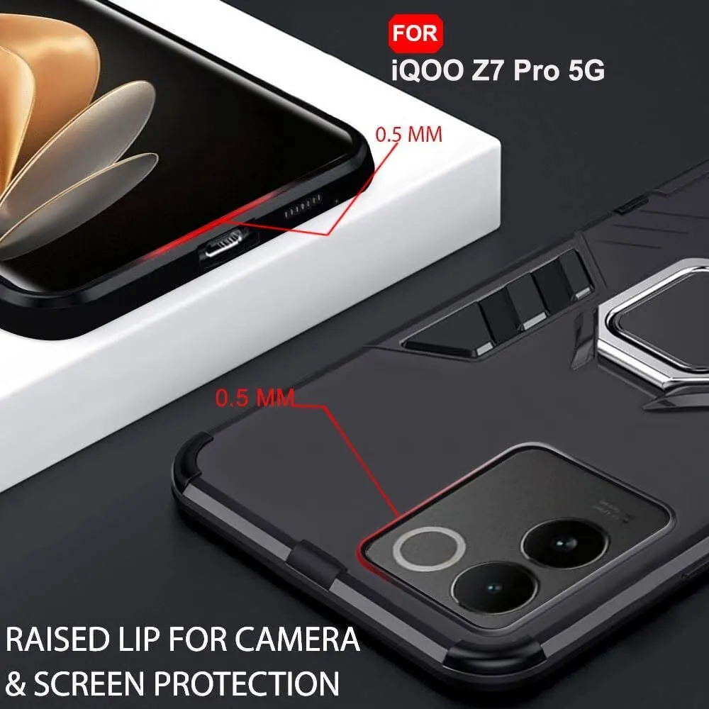 Micvir Back Cover for iQOO Z7 Pro 5G (Transparent, Black, Shock Proof, Plastic, Silicon, Pack of: 1) — image 2 of 5