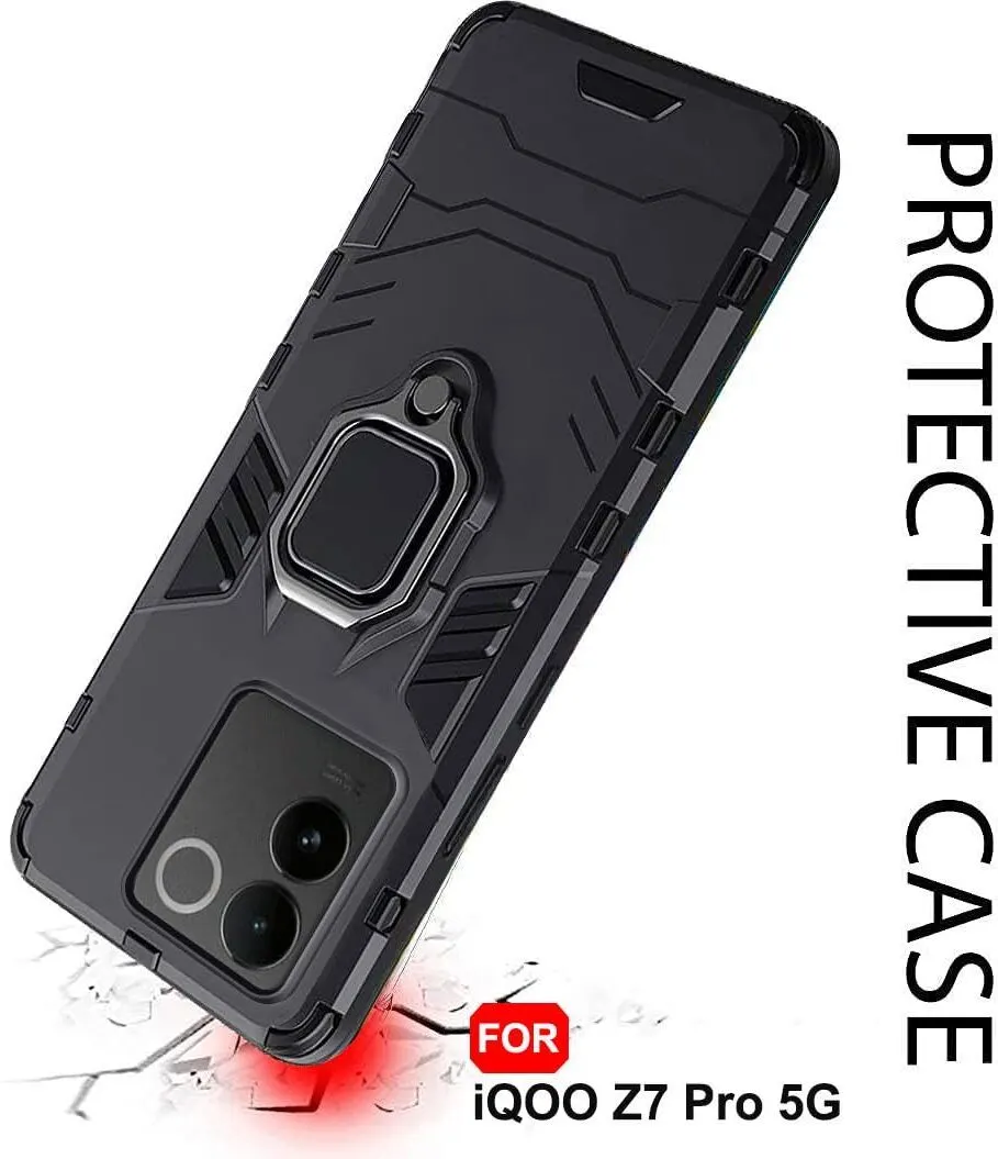 Micvir Back Cover for iQOO Z7 Pro 5G (Transparent, Black, Shock Proof, Plastic, Silicon, Pack of: 1) — image 4 of 5