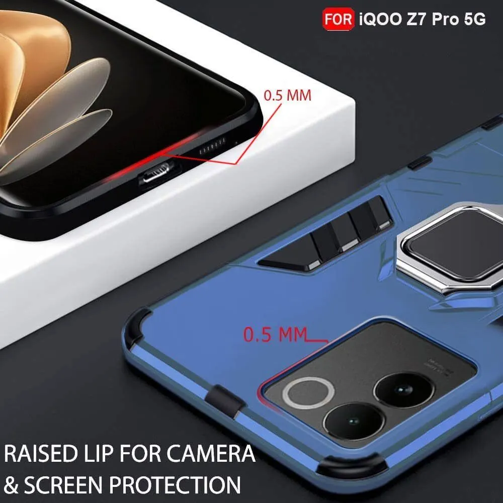 Micvir Back Cover for iQOO Z7 Pro 5G (Transparent, Blue, Shock Proof, Plastic, Silicon, Pack of: 1) — image 2 of 5