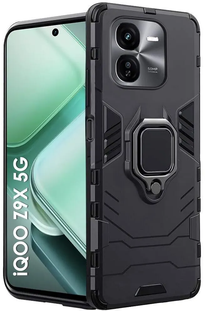 Micvir Back Cover for iQOO Z9X 5G (Black, Shock Proof, Plastic, Silicon, Pack of: 1)
