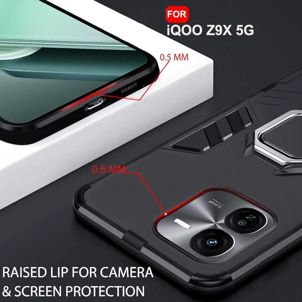 Micvir Back Cover for iQOO Z9X 5G (Black, Shock Proof, Plastic, Silicon, Pack of: 1) — image 2 of 5