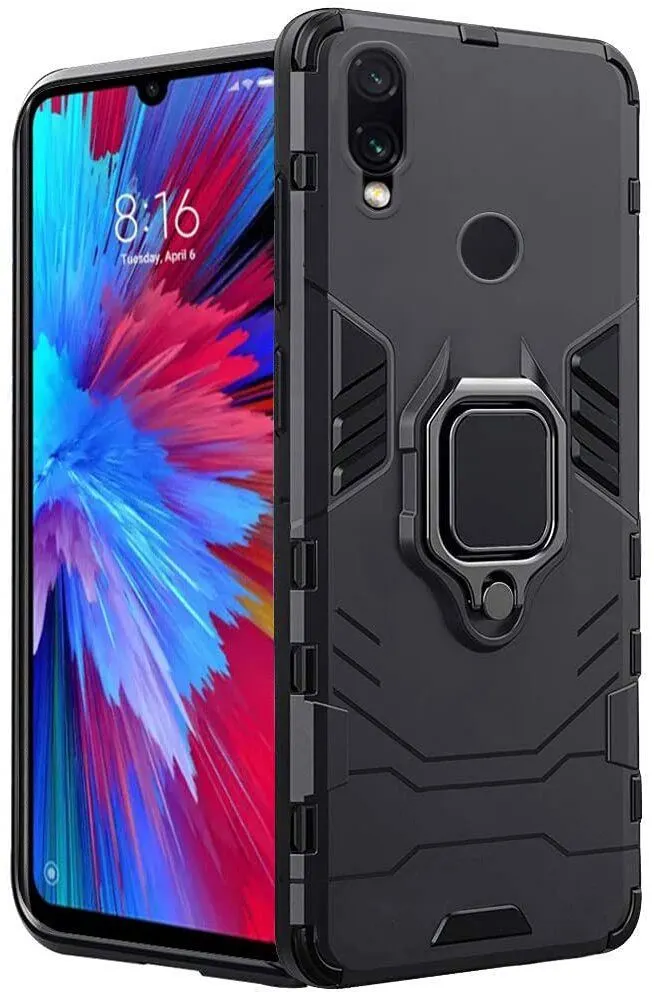 Micvir Back Cover for Mi Redmi Note 7 pro (Transparent, Black, Shock Proof, Plastic, Silicon, Pack of: 1)