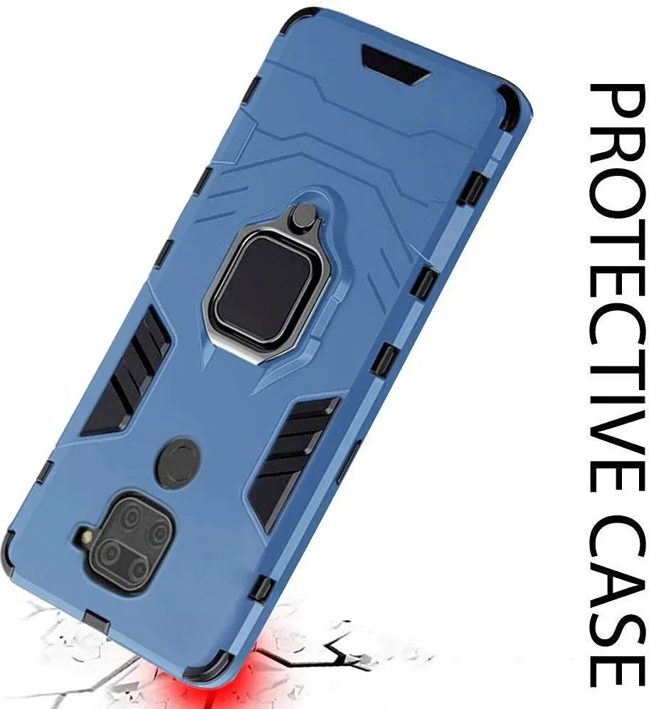 Micvir Back Cover for Mi Redmi Note 9 (Transparent, Blue, Shock Proof, Plastic, Silicon, Pack of: 1) — image 4 of 5