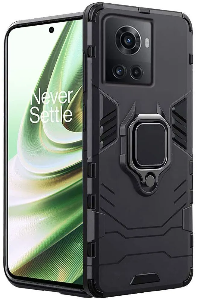 Micvir Back Cover for OnePlus 10R 5G (Transparent, Black, Shock Proof, Plastic, Silicon, Pack of: 1)