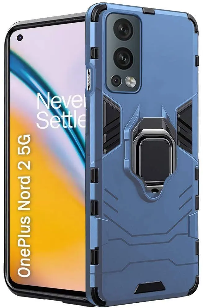 Micvir Back Cover for OnePlus Nord 2 5G (Transparent, Blue, Shock Proof, Pack of: 1)
