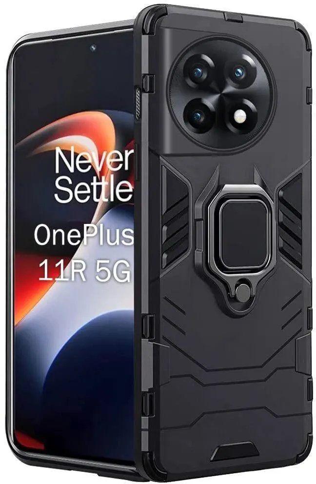 Micvir Back Cover for OnePlus 11R 5G (Transparent, Black, Shock Proof, Pack of: 1)