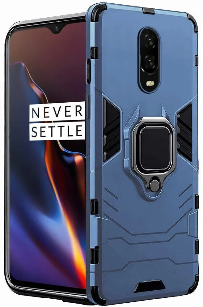 Micvir Back Cover for OnePlus 6T (Transparent, Blue, Shock Proof, Pack of: 1)