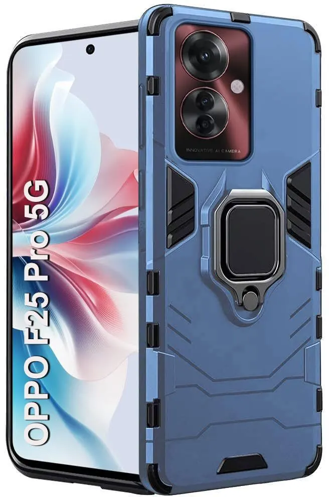 Micvir Back Cover for Oppo F25 Pro 5G (Transparent, Blue, Shock Proof, Plastic, Silicon, Pack of: 1)