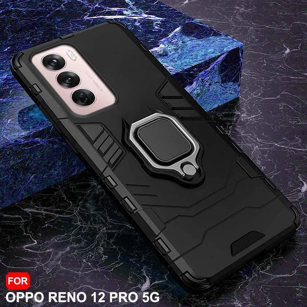 Micvir Back Cover for Oppo Reno 12 Pro 5G (Transparent, Black, Shock Proof, Plastic, Silicon, Pack of: 1) — image 3 of 5