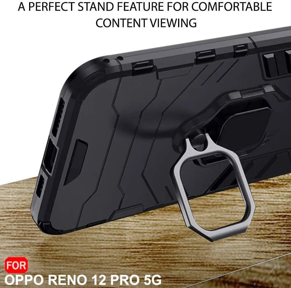 Micvir Back Cover for Oppo Reno 12 Pro 5G (Transparent, Black, Shock Proof, Plastic, Silicon, Pack of: 1) — image 5 of 5