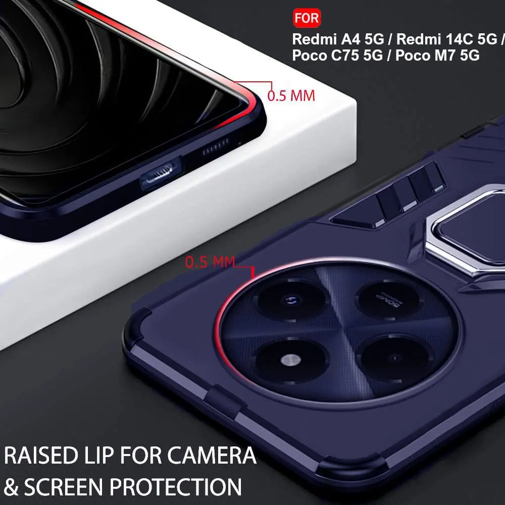 Micvir Back Cover for POCO C75 5G (Transparent, Blue, Shock Proof, Pack of: 1) — image 3 of 5