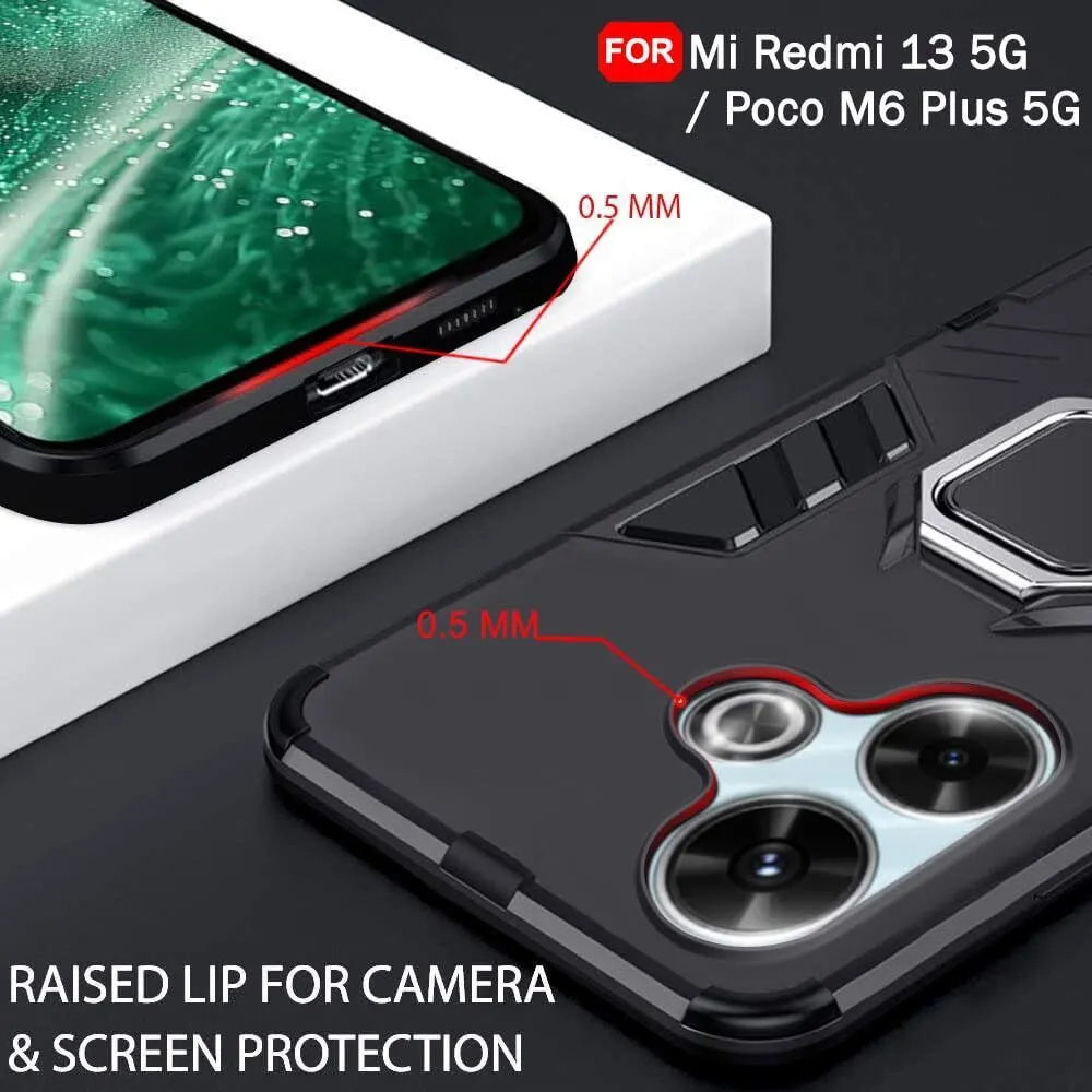 Micvir Back Cover for Poco M6 Plus 5G (Transparent, Black, Shock Proof, Pack of: 1) — image 2 of 5