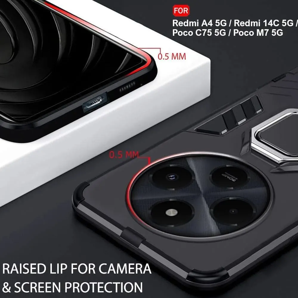 Micvir Back Cover for POCO M7 5G (Transparent, Black, Shock Proof, Pack of: 1) — image 2 of 5