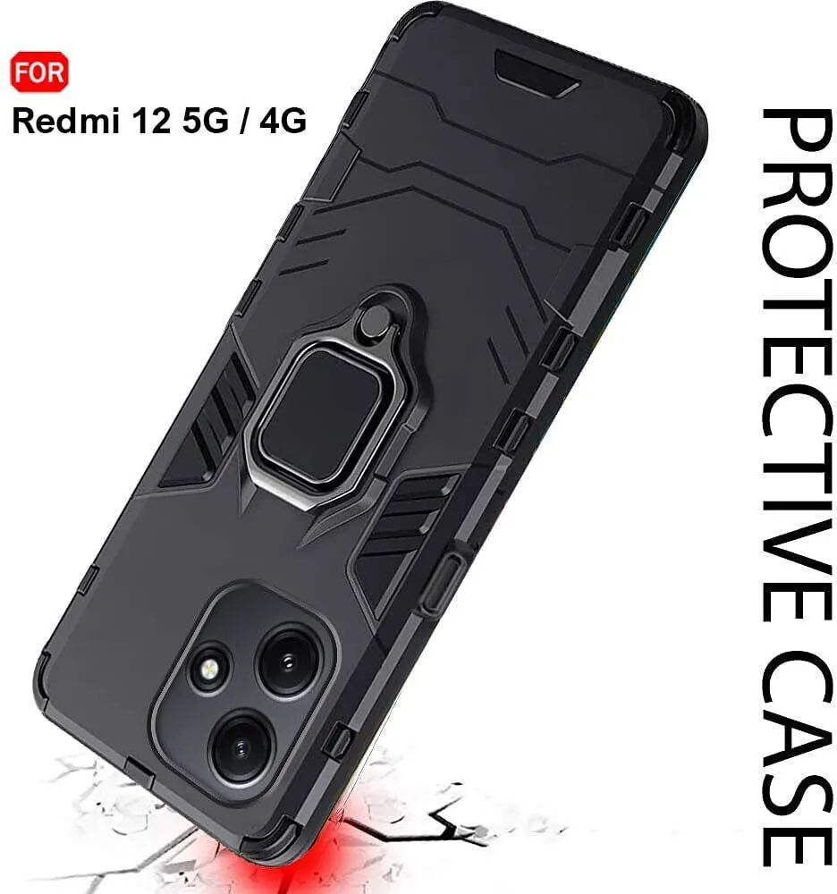 Micvir Back Cover for Redmi 12 5G (Black, Shock Proof, Plastic, Silicon, Pack of: 1) — image 5 of 5