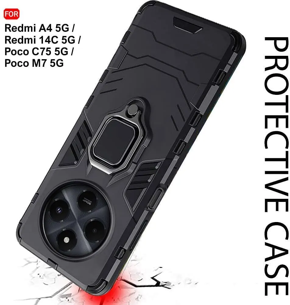 Micvir Back Cover for REDMI A4 5G (Transparent, Black, Shock Proof, Plastic, Silicon, Pack of: 1) — image 4 of 5