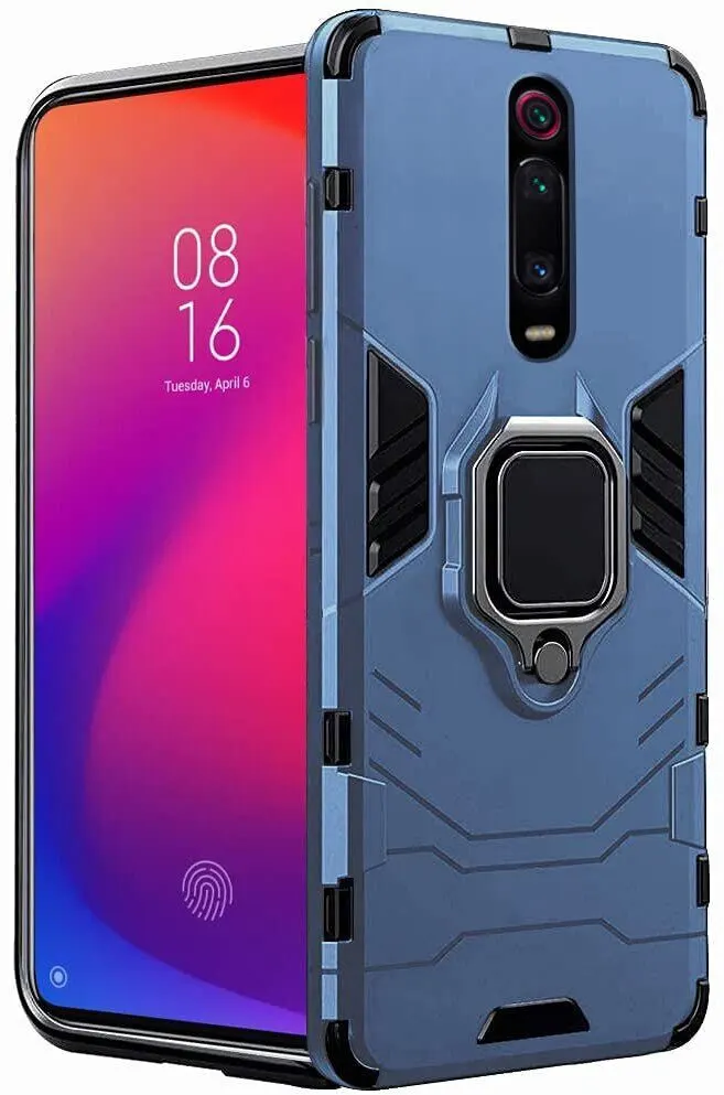 Micvir Back Cover for Mi K20 Pro (Transparent, Blue, Shock Proof, Plastic, Silicon, Pack of: 1)