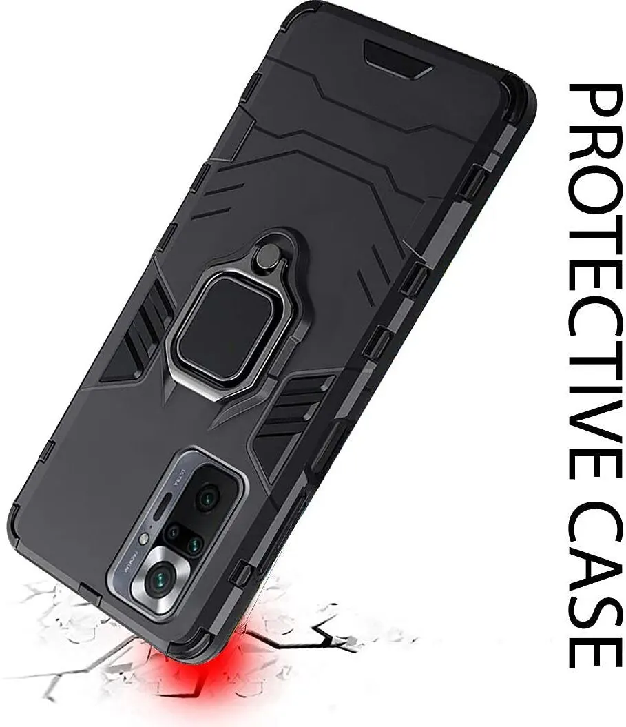 Micvir Back Cover for Mi Redmi Note 10 Pro (Transparent, Black, Shock Proof, Plastic, Silicon, Pack of: 1) — image 4 of 5