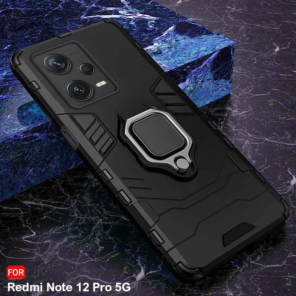 Micvir Back Cover for Redmi Note 12 Pro 5G (Transparent, Black, Shock Proof, Plastic, Silicon, Pack of: 1) — image 3 of 5