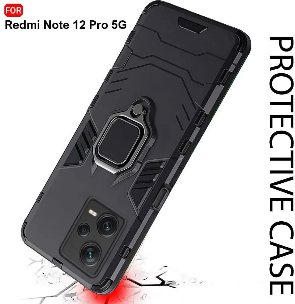 Micvir Back Cover for Redmi Note 12 Pro 5G (Transparent, Black, Shock Proof, Plastic, Silicon, Pack of: 1) — image 4 of 5