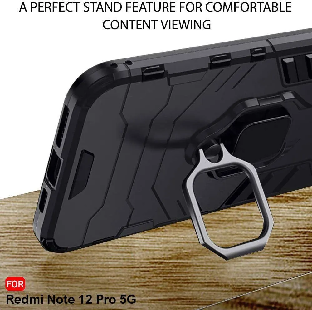 Micvir Back Cover for Redmi Note 12 Pro 5G (Transparent, Black, Shock Proof, Plastic, Silicon, Pack of: 1) — image 5 of 5