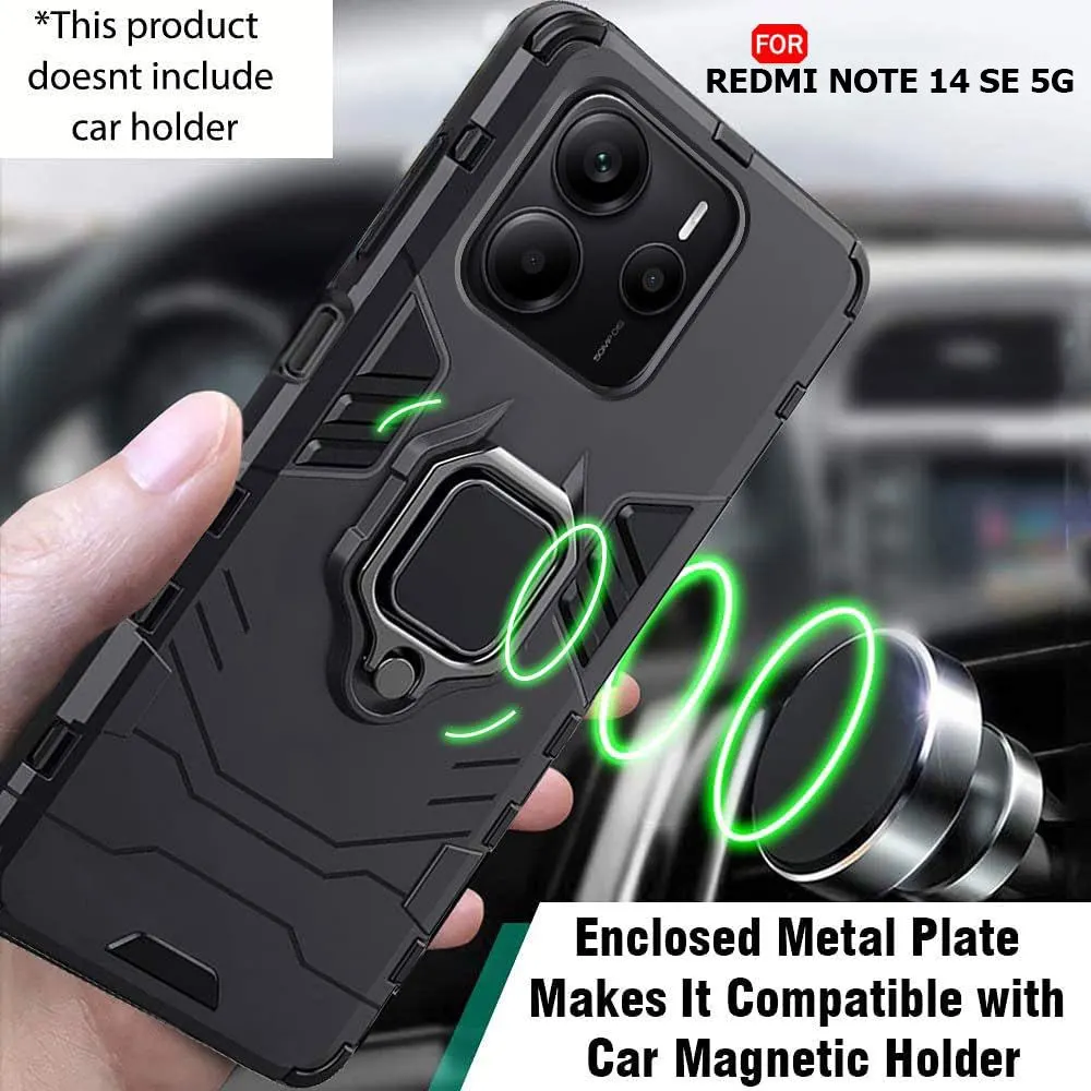 Micvir Back Cover for Redmi Note 14 SE 5G (Transparent, Black, Shock Proof, Plastic, Silicon, Pack of: 1) — image 3 of 5