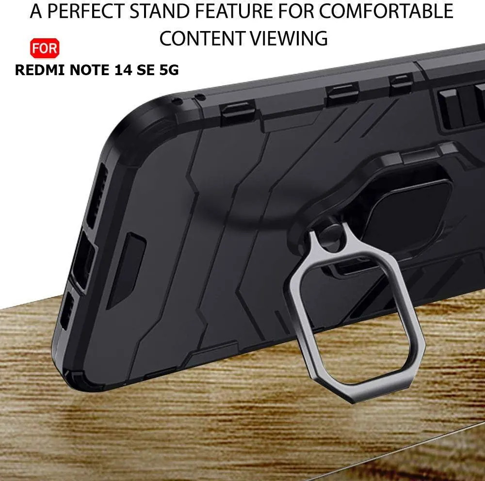 Micvir Back Cover for Redmi Note 14 SE 5G (Transparent, Black, Shock Proof, Plastic, Silicon, Pack of: 1) — image 5 of 5