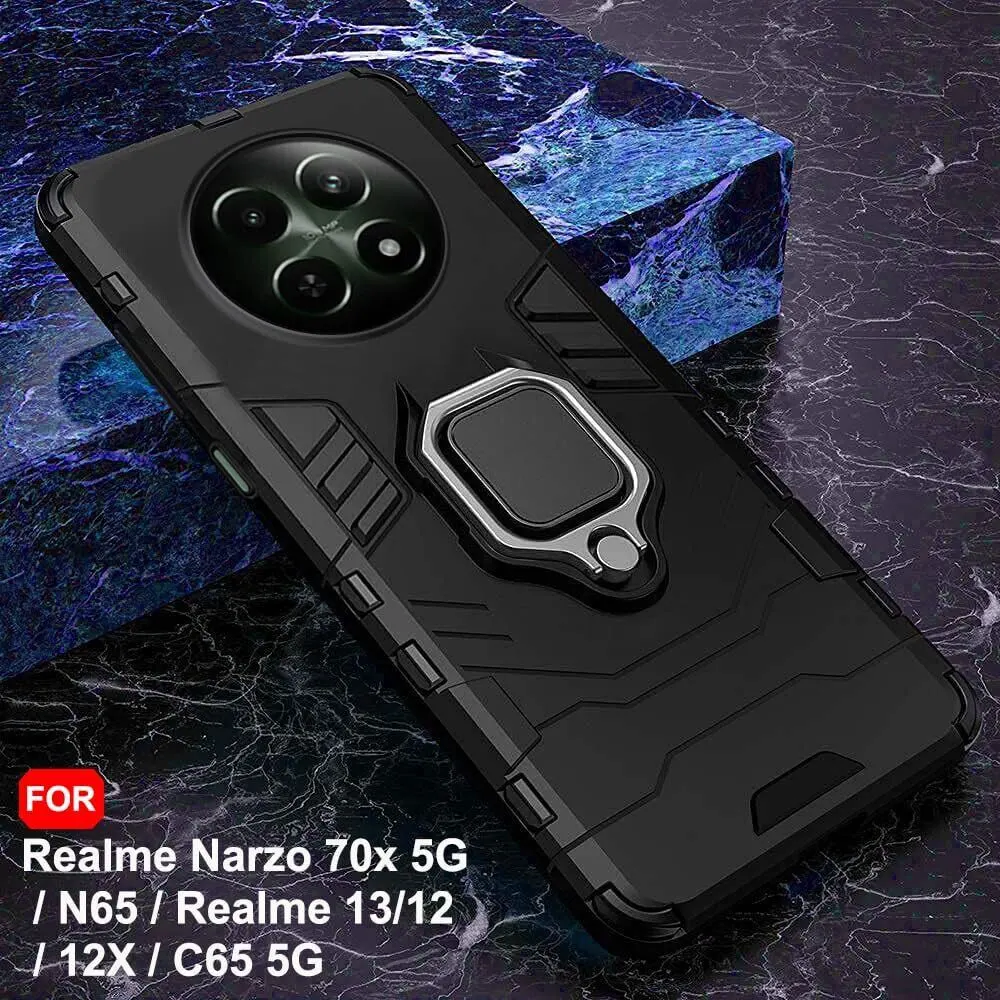 Micvir Back Cover for Realme 12 5G (Transparent, Black, Shock Proof, Plastic, Silicon, Pack of: 1) — image 3 of 5