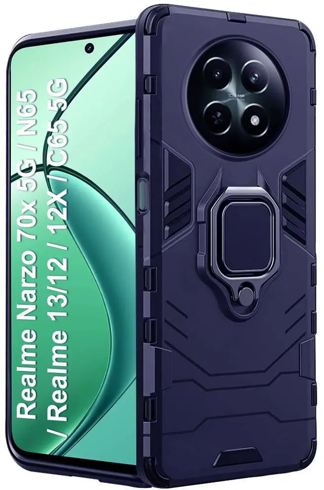 Micvir Back Cover for Realme 12 5G (Transparent, Blue, Shock Proof, Plastic, Silicon, Pack of: 1)