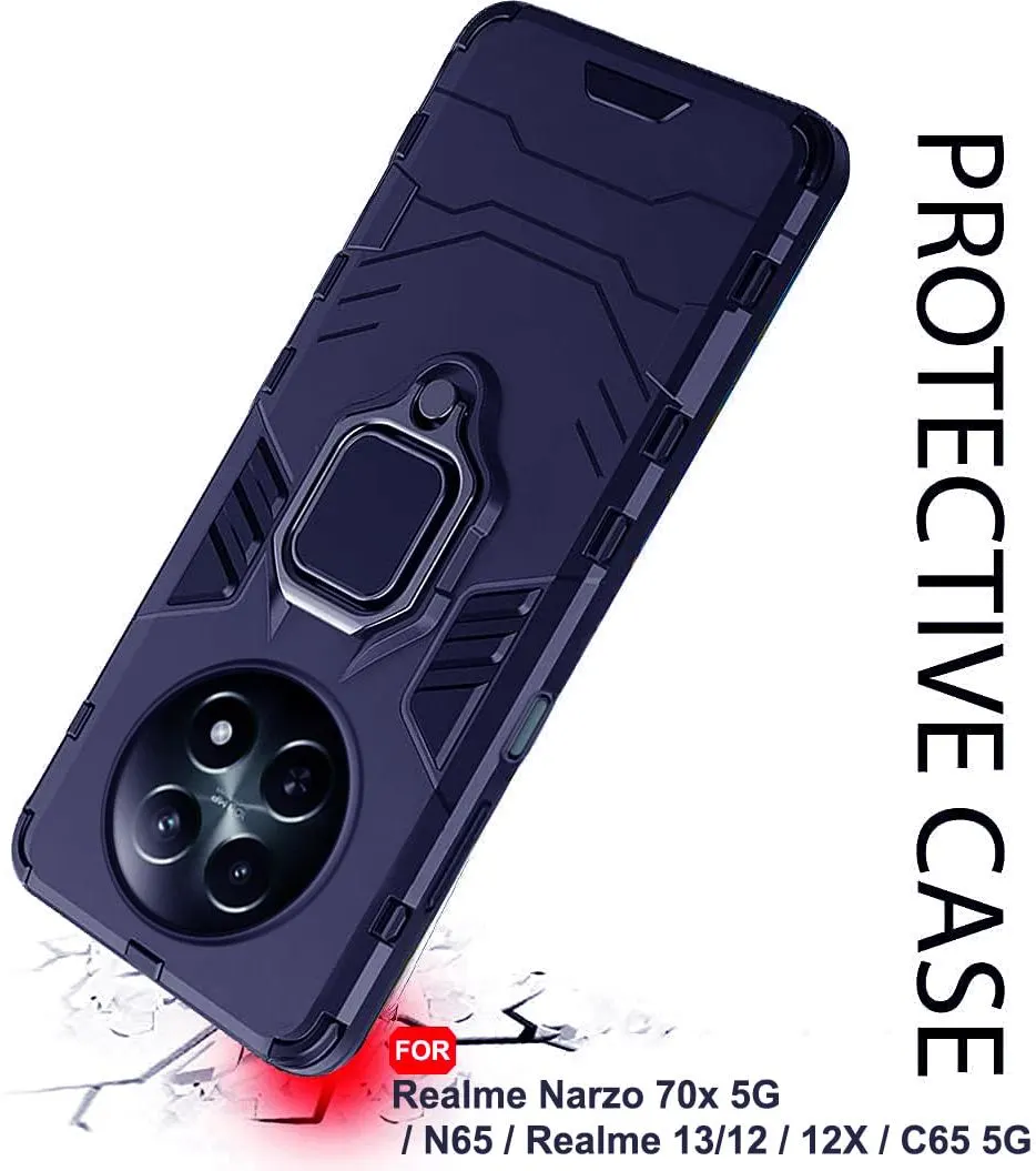 Micvir Back Cover for Realme 12 5G (Transparent, Blue, Shock Proof, Plastic, Silicon, Pack of: 1) — image 4 of 5