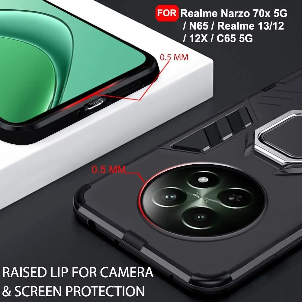 Micvir Back Cover for Realme 12x 5G (Transparent, Black, Shock Proof, Pack of: 1) — image 3 of 5