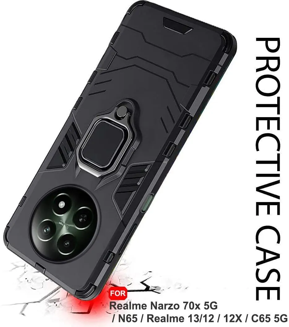 Micvir Back Cover for Realme 12x 5G (Transparent, Black, Shock Proof, Pack of: 1) — image 4 of 5