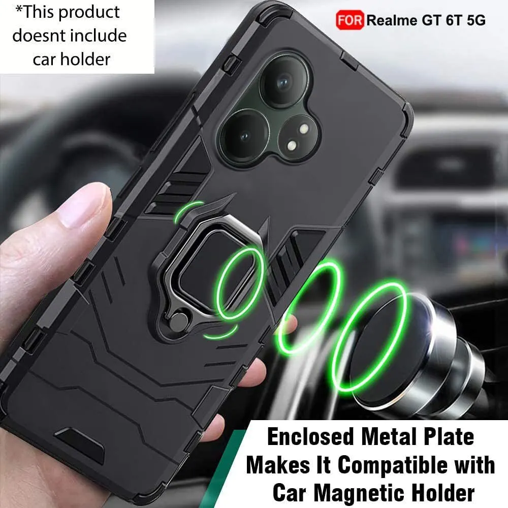 Micvir Back Cover for Realme GT 6T 5G (Black, Shock Proof, Plastic, Silicon, Pack of: 1) — image 3 of 5