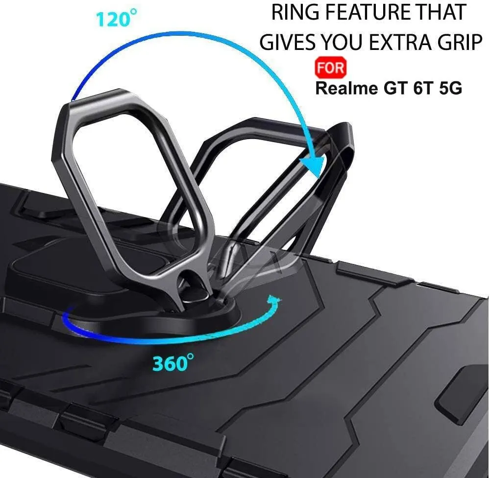 Micvir Back Cover for Realme GT 6T 5G (Black, Shock Proof, Plastic, Silicon, Pack of: 1) — image 5 of 5