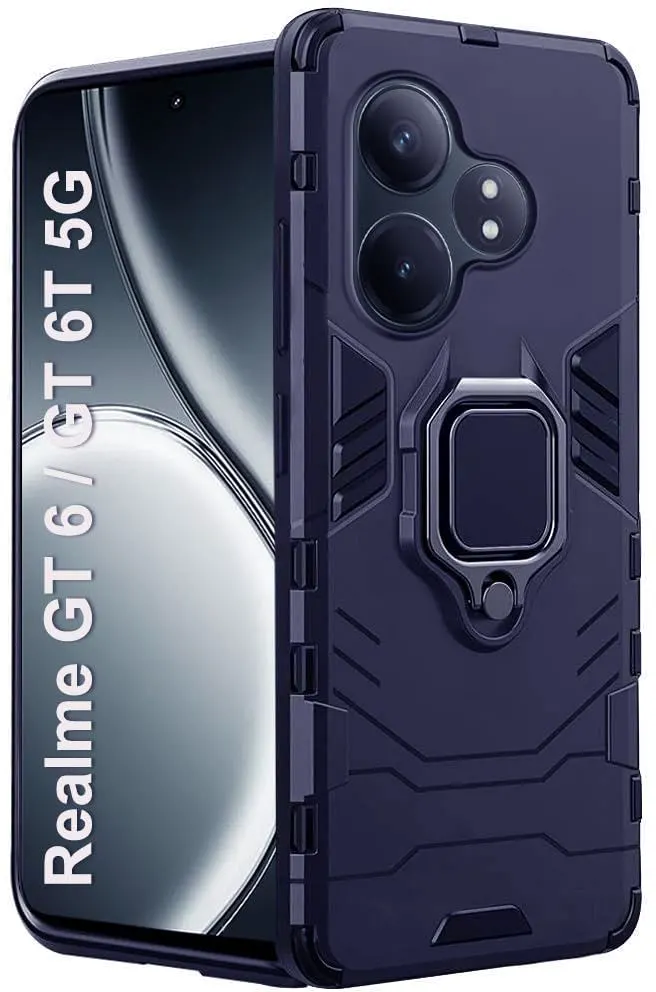 Micvir Back Cover for Realme GT 6T 5G (Blue, Shock Proof, Plastic, Silicon, Pack of: 1)