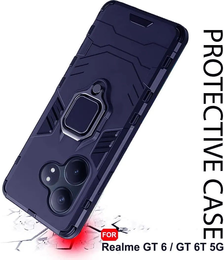 Micvir Back Cover for Realme GT 6T 5G (Blue, Shock Proof, Plastic, Silicon, Pack of: 1) — image 4 of 5