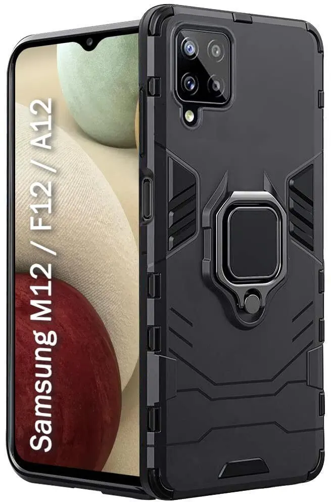 Micvir Back Cover for Samsung Galaxy M12 (Transparent, Black, Shock Proof, Pack of: 1)