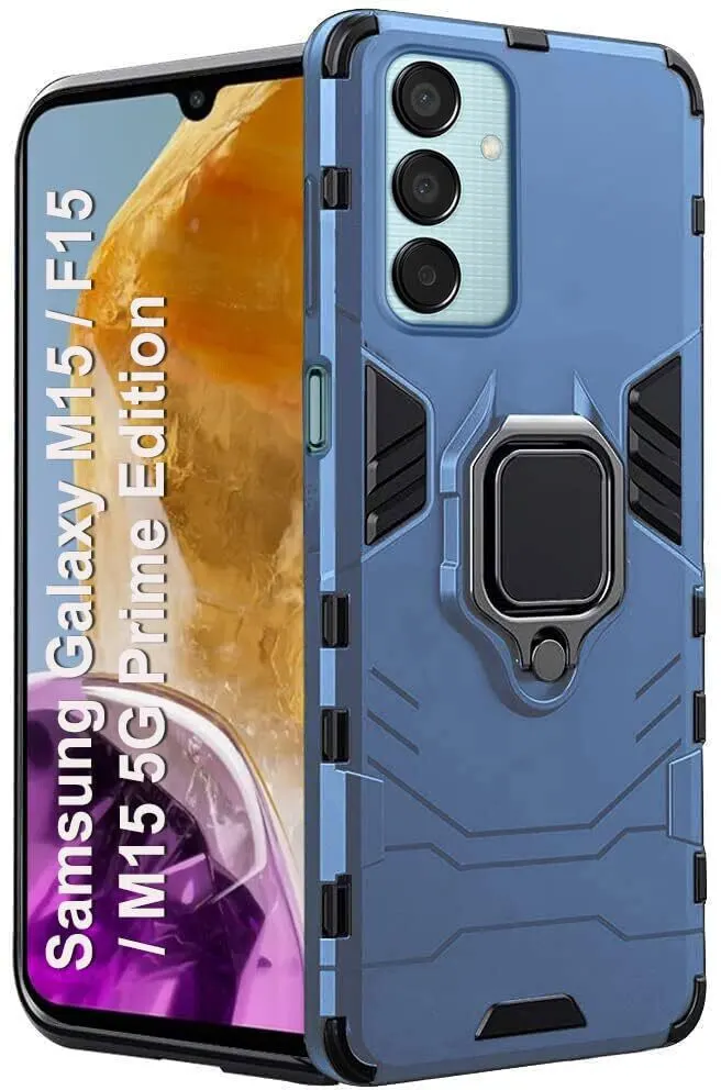 Micvir Back Cover for Samsung Galaxy F15 5G (Transparent, Blue, Shock Proof, Plastic, Silicon, Pack of: 1)