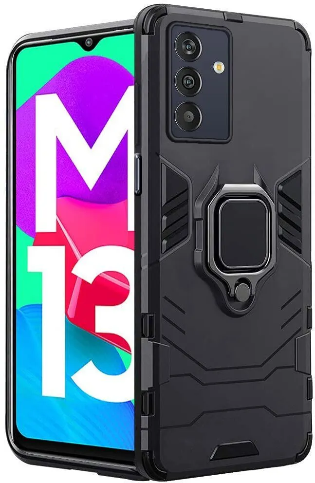 Micvir Back Cover for Samsung Galaxy M13 4G (Transparent, Black, Shock Proof, Plastic, Silicon, Pack of: 1)