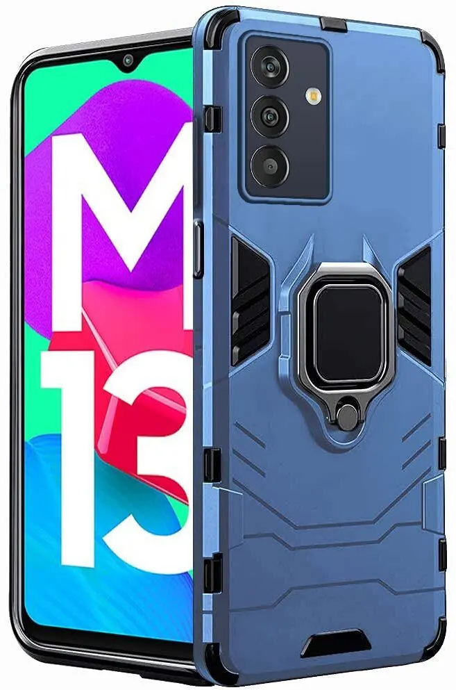 Micvir Back Cover for Samsung Galaxy M13 4G (Transparent, Blue, Shock Proof, Plastic, Silicon, Pack of: 1)