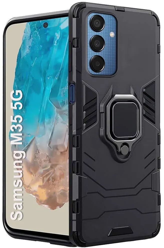 Micvir Back Cover for SAMSUNG Galaxy M35 5G (Transparent, Black, Shock Proof, Pack of: 1)