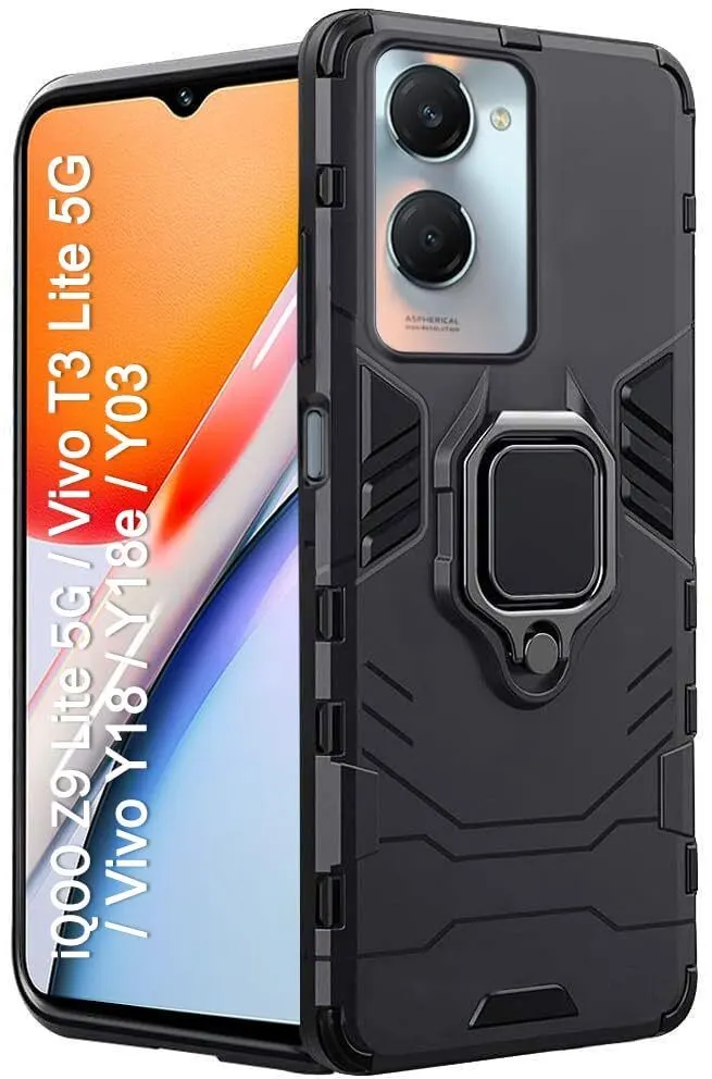 Micvir Back Cover for vivo T3 Lite 5G (Transparent, Black, Shock Proof, Pack of: 1)
